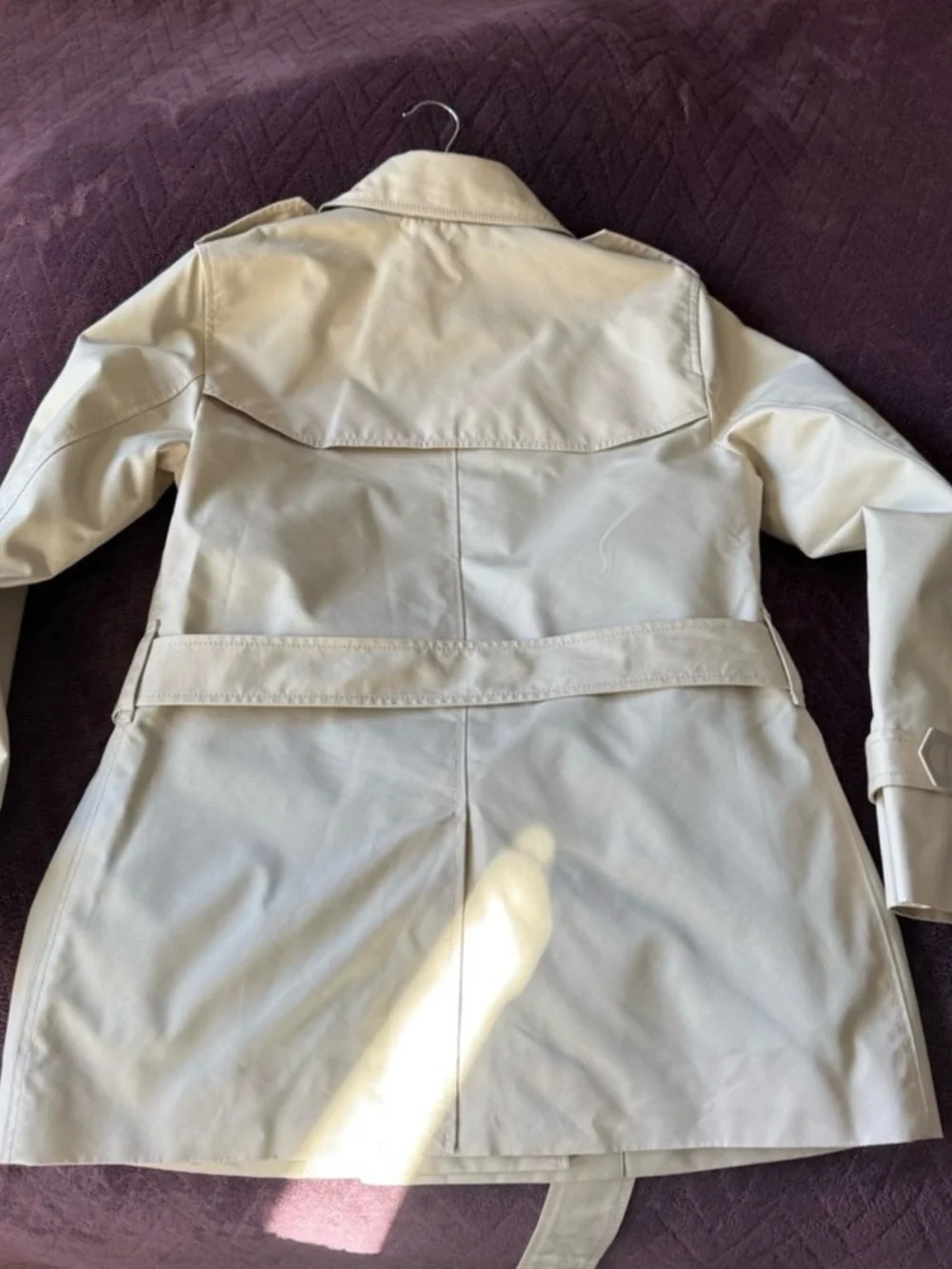 Coach Beige Double-Breasted Trench Coat with Belt - Picture 7 of 11